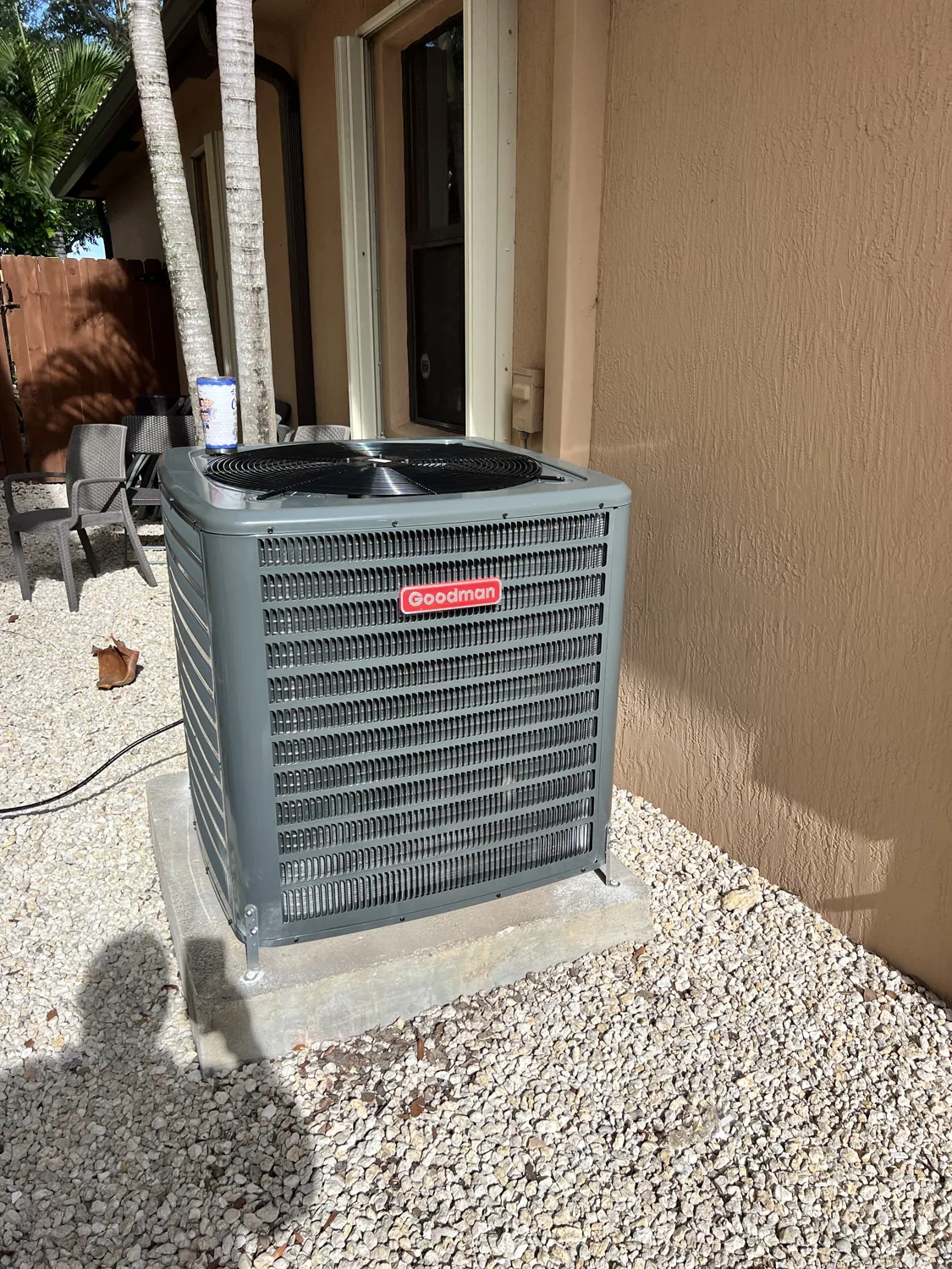 New Goodman AC condenser installation in South Florida