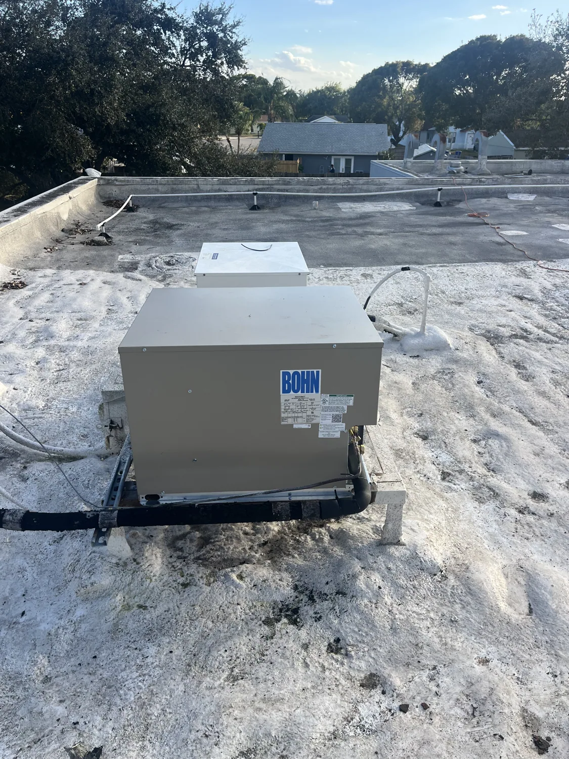 Commercial Bohn rooftop refrigeration unit serviced by Coastline